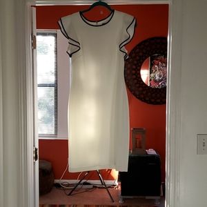 Women black and white dress